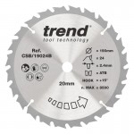 Trend CSB/19024B WOOD SAWBLADE 190X20X24TX2.4 25.21