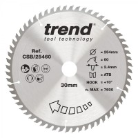 Trend CSB/25460 WOOD SAWBLADE 254X30X60TX2.4 50.43