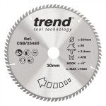 Trend CSB/25480 WOOD SAWBLADE 254X30X80TX2.4 58.13