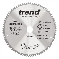 Trend CSB/25480 WOOD SAWBLADE 254X30X80TX2.4 58.13