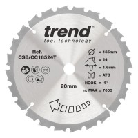 Trend CSB/CC18524T WOOD CC SAWBLADE 185X20X24TX1.6 30.82