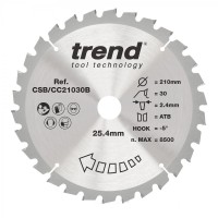 Trend CSB/CC21030B WOOD CC SAWBLADE 210X25.4X30TX2.4 32.91