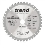 Trend CSB/CC21040B WOOD CC SAWBLADE 210X25.4X40TX2.4 34.31