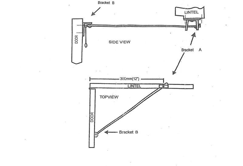 Fixing instructions for 1012 garage door stays for wide lintels