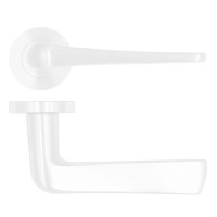 Door Handles Rosso Tecnica Como Lever on Round Rose RT020PCW Powder Coated White £31.33