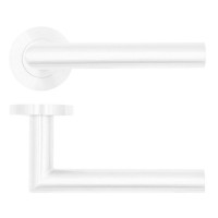 Door Handles Rosso Tecnica Lugano Lever on Round Rose RT010PCB Powder Coated White £23.08