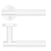 Door Handles Rosso Tecnica Orta Lever on Round Rose RT060PCW Powder Coated White £49.32