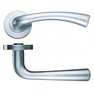 Door Handles Stanza Florence Lever on Round Rose Satin Nickel ZPZ020SN