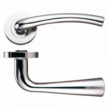 Door Handles Stanza Assisi Lever on Round Rose Polished Nickel ZPZ010PN