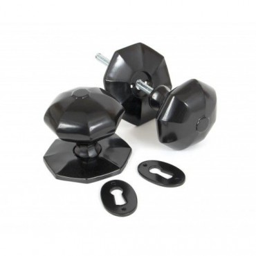 Anvil 33065 Large Octagonal Mortice or Rim Knob Set Black