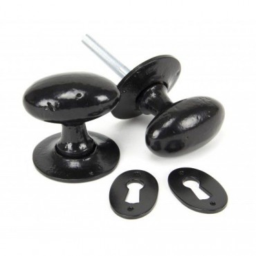 Anvil 33251 Oval Mortice or Rim Knob Set Black