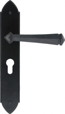 Anvil 33277 Gothic Euro Profile Lever Lock Door Handles Black