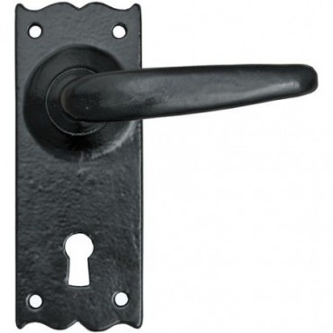 Anvil 33319 Oak Lever Lock Door Handles Black