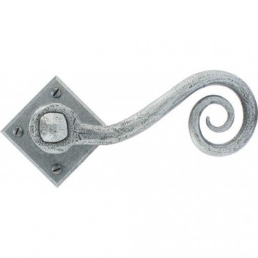 Anvil 33612 Monkeytail Lever Door Handles on Diamond Rosette Pewter