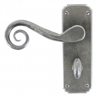 Anvil 33617 Monkeytail Lever Bathroom Lock Door Handles Pewter