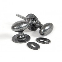 Anvil 33644 Oval Mortice or Rim Knob Set Pewter 56.84