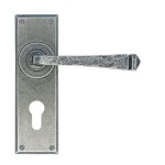 Anvil 33703 Avon Euro Profile Lever Lock Door Handles Pewter Patina 110.65