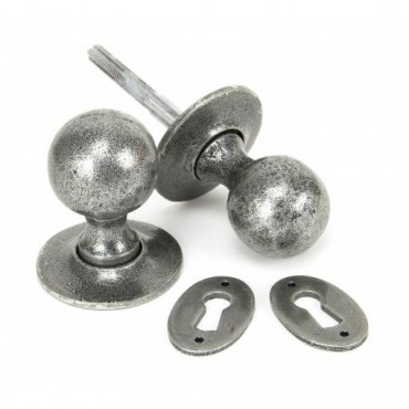 Anvil 33778 Round Mortice or Rim Knob Set Pewter