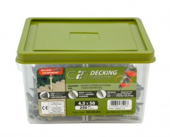Timco C2 Decking Screws Green 4.5 x 65 Tub of 250 12.02