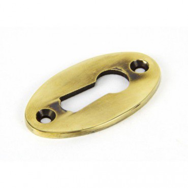 Anvil 83818 Oval Lever Key Escutcheon Aged Brass