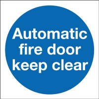 80mm Self Adhesive Automatic Fire Door Keep Clear Sign Rigid PVC 2.73