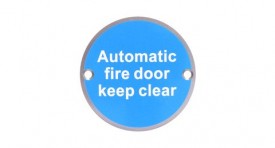 76mm Automatic Fire Door Keep Clear Sign SAA BS5499 2.88