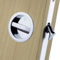 Manital Sliding Pocket Door Bathroom Lock Set ART55BCP Polished Chrome 99.72