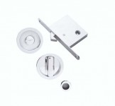 Manital Sliding Pocket Door Bathroom Lock Set ART55BSC Satin Chrome 99.72