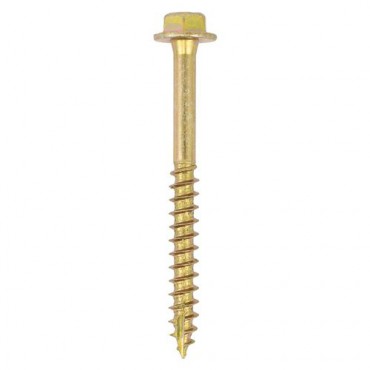 Timco Solo Advanced Coach Screws Hex Flange Yellow M10 x 130mm Box of 50