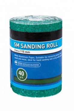 40 Grit Sandpaper Roll Green Alum Oxide 5Mtr x 115mm