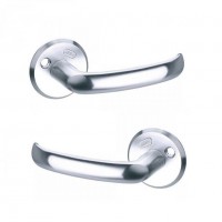 ASSA 640 Unsprung Lever Door Handles Satin Chrome Pair 82.03