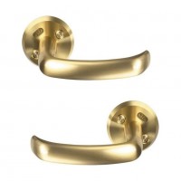 ASSA 640 Unsprung Lever Door Handles Polished Brass Pair 83.62