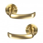 ASSA 6640 Sprung Lever Door Handles Polished Brass Pair 127.47