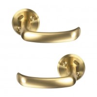 ASSA 6640 Sprung Lever Door Handles Polished Brass Pair 127.47
