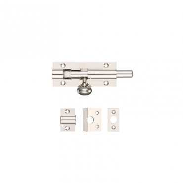 Architectural Barrel Bolt Fulton & Bray 75mm x 30mm FB55PN Polished Nickel