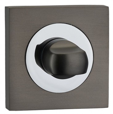 Fortessa Bathroom Turn & Release Square Rose Gun Metal Grey & Polished Chrome
