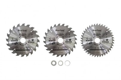 BlueSpot Circular Saw Blades TCT Set of 3 190mm x 30mm 19402