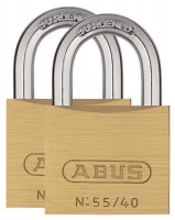 Abus 55/40-TWINS-C 40mm Padlocks Twin Pack Keyed Alike 24.38