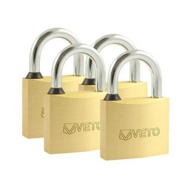 Brass Padlocks 40mm Keyed Alike 4 in Pack Timco P40KA