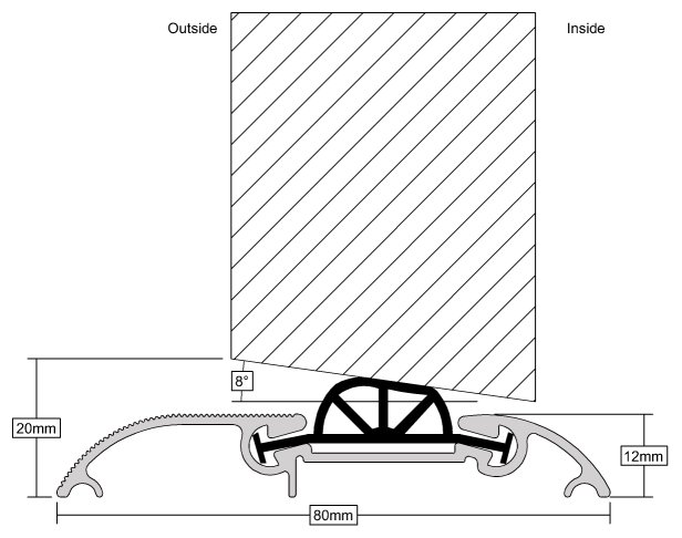 Stormguard Compression Draught Excluder Profile Dimensions