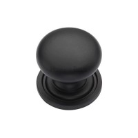 Marcus C2240 25mm Round Cabinet Knob with Rose Matt Black 4.58