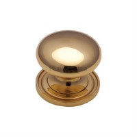 Marcus C2240 25mm Round Cabinet Knob with Rose Polished Brass 4.58