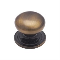 Marcus C2240 32mm Round Cabinet Knob with Rose Antique Brass 7.08
