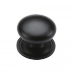 Marcus C2240 32mm Round Cabinet Knob with Rose Matt Black 7.08