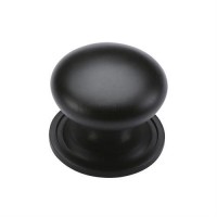 Marcus C2240 32mm Round Cabinet Knob with Rose Matt Black 7.08