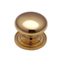 Marcus C2240 32mm Round Cabinet Knob with Rose Polished Brass 7.08