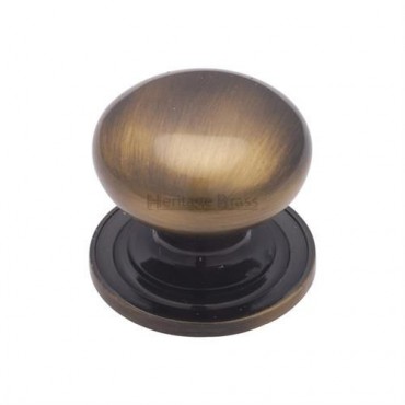 Marcus C2240 38mm Round Cabinet Knob with Rose Antique Brass