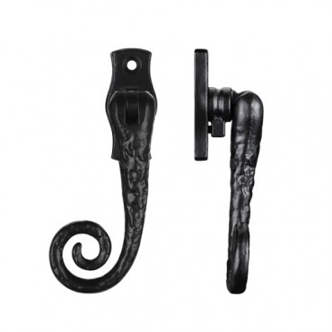 Foxcote Foundries FF83L Monkey Tail Locking Casement Fastener Left Hand Black Antique