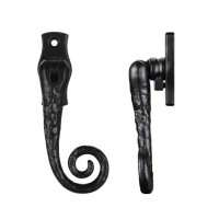 Foxcote Foundries FF83R Monkey Tail Locking Casement Fastener Right Hand Black Antique 8.88