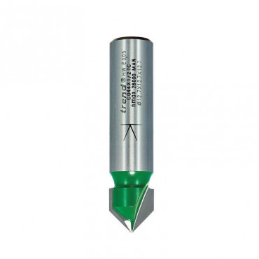 Trend Router Cutter C044x1/2TC Chamfer V Groove A=45 Degree x 12.7mm Dia
